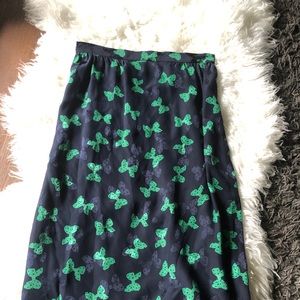 Vintage Silk Pencil Skirt
